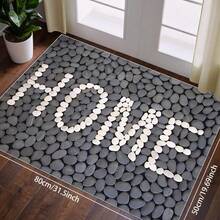 HOME 印花风格门垫，适合室内外使用，低调设计，可机洗地毯，圆点防滑背衬，非常适合前门和入口，适合返校浴室厨房装饰 - 彩色 - 查看 20