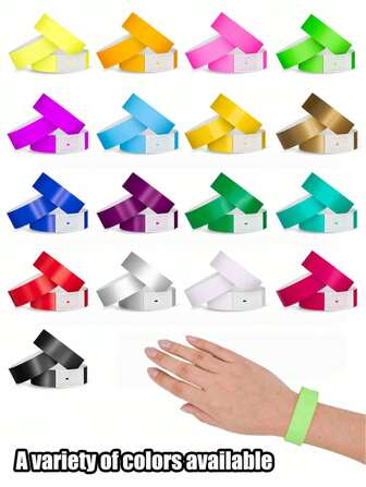 100pcs/Pack Disposable Waterproof Tear-Proof ID Wristbands, Made Of Synthetic Paper, Disposable Use Wristbands For Events, Festivals, Exhibitions, Concerts - Christmas