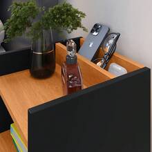 Compacta Max Bedside Table With Niche And Cell Phone Holder - 黑色 - 查看 4