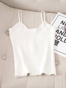 New Summer Women Sexy Short Tank Top Fashion Rib Knit Camisole - White - View 2