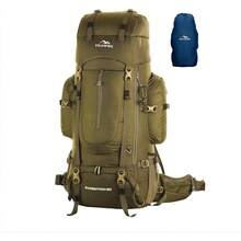 80L Travel Backpack Camping Hiking Rucksack Trekking Bag For Men & Women With Water Proof Rain Cover/Shoe Compartment BHK001 - Olivegreen - View 1