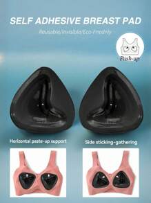 1 Par de Almofadas Adesivas Dupla Face para Peito, Almofadas Adesivas para Peito - Almofadas de Elevação Triangulares - Almofadas Reutilizáveis, Almofadas Invisíveis Grossas para Sutiã e Maiô Bikini, À Prova d'Água para Natação