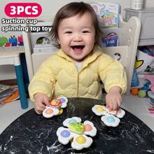 3 pezzi di giocattoli a tema cartone animato, giocattoli per catturare l'attenzione nella prima infanzia, adatti per essere usati su tavoli, vetro, piastrelle, pareti del bagno, giocattoli da bagno, regalo di compleanno ideale per bambini e bambine