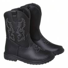 Minipasso Boys' Texan Boots - 黑色 - 查看 3