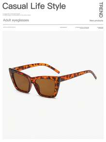 1 pièce Lunettes de mode vintage femme à l'œil de chat en acrylique avec contraste de couleurs, convient pour les sorties, les tenues et les cadeaux de vacances d'été, extérieur, voyage