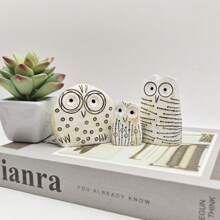 Nuevo conjunto de estatuas y esculturas decorativas simples de búho para decorar estanterías, el hogar y el balcón