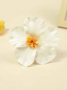 1-3 buc/set accesorii pentru agrafe de păr cu flori de hibiscus pentru întoarcerea la școală, ornament simplu și casual pentru plajă, agrafă de păr florală din rășină dulce, la modă, agrafă de păr pentru plajă, gheară de păr cu hibiscus alb, potrivită pentru naveta, vacanță, călătorie, decorarea ținutelor de plajă