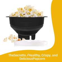 Mikrowelle Popcorn Popper, zusammenklappbare Silikon Popcorn Maker Microwavable Schüssel mit Griffen, spülmaschinenfest