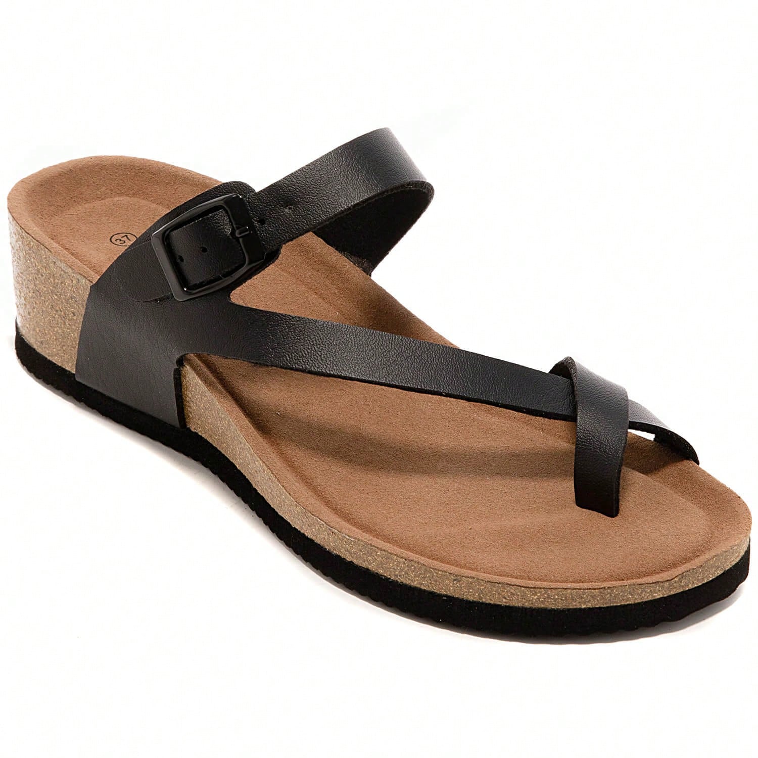 Chanclas con hebilla ajustable en forma de media luna - Sandalias de verano cómodas con suelas gruesas