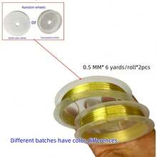 2 Rolls Metal Wire (Approx. 6-20 Yards), 0.4MM/0.5MM/0.6MM/0.8MM, Iron Alloy Electroplated Gold/Silver/Rose Gold Color, For Jewelry Making And Crafts (Color Difference Exists) (Regular Electroplating, May Oxidize When Contacting Skin, Sweat, Chemicals, Air, Etc.)