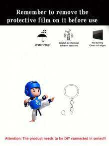 1 Taekwondo Junge, 2D Acryl Anhänger. Sportlicher Stil Muster sehr cooles Design, kann als multifunktionaler Schlüsselanhänger, dekoratives Geschenkaccessoire, Innenraum-Hängedekoration und DIY Rucksack-Anhänger verwendet werden, perfektes Geschenk, ohne Batterie erforderlich Schul- und Autoaccessoires, süße Goth Y2K Taschenaccessoires, Schlüsselbänder mit ID-Halter, Autoaccessoires, Taschenanhänger