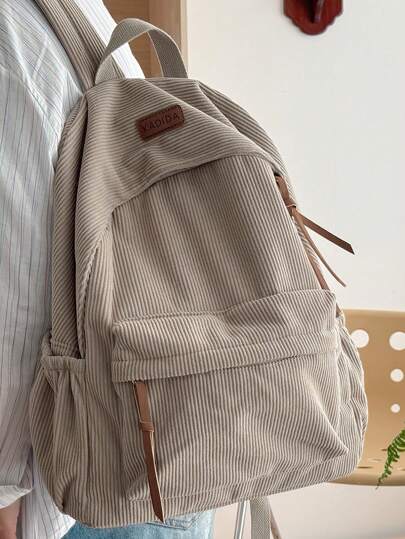 One Simple Large Capacity Women Backpack, Solid Color, Suitable For Traveling, Shopping, Carrying Laptop, Books, Clothes, Casual Design, Back To School, School Essential Stuff For Women, Girls & Students, Bags For University, University Essentials