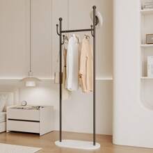 Minimalist Floor-Standing Clothes Rack, Bedroom Garment Storage Rack With Slate Shelving, Lightweight Luxury Coat Hanger Stand For Home
