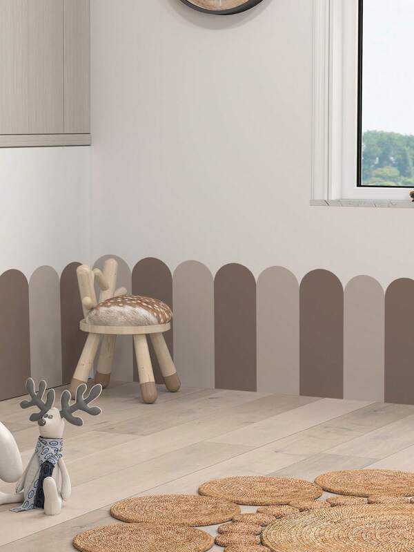 6pcs Modern Minimalist Fresh Arch Shape Wall Art Stickers, Self-Adhesive Non-Glue Scratch Resistant Peelable Reusable DIY, Suitable For Rooms Of Boy, Girl, Babies, Kids, Nursery Decor, Kindergarten Party Decoration, 7.87x23.62inch