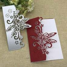 WUPARRSS 1 Piece Of Dragonfly And Flower Hollow Half Frame Creative Handmade DIY Metal Cutting Mold, High-Quality Carbon Steel Embossed Cutting Knife Mold Cardboard Production, Suitable For Scrapbooks, Photo Album Frames, Cards, Envelopes, Invitations, Candle Light Boxes, Embossed Paper, Excellent Creative Design Cutting Die For Handmade Creative Production, Birthday Celebrations And Other Holiday Gifts, Love, Friendship, Blessings And Decorations