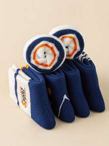 10 双男童纯棉条纹运动袜，休闲条纹学生足球袜、篮球袜