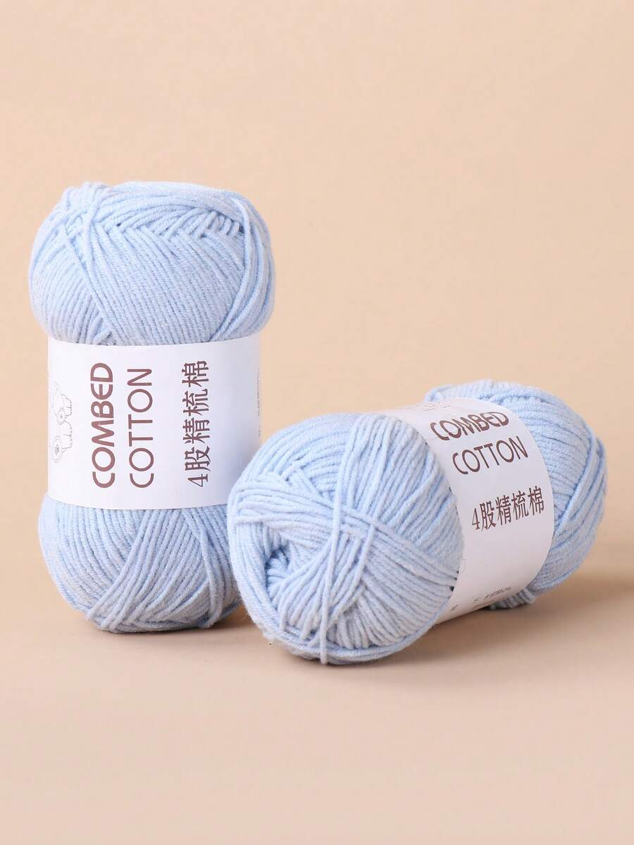 1 Roll 40g 4-Ply Fine DIY Handcraft Yarn For Bag Making & Doll - Baby Blue - View 1