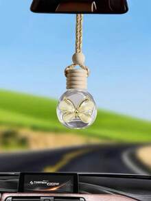 1pc 3-Color Butterfly Perfume Bottle Pendant, Car Rear View Mirror Hanging Fragrance Diffuser Decor - Multicolor - View 5
