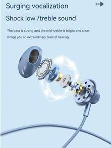 9D 环绕声 C 型和 3.5 毫米游戏玩家耳机有线耳机入耳式耳机 HiFi 低音耳机兼容 Galaxy 耳塞内置麦克风免提