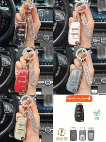 1 pièce Nouvelle housse de clé de voiture en TPU avec porte-clés. Couvercle de coque pour Audi A3, A6, C5, C6, Q3, Q2, Q7, TT, TTS, R8, S3, S6, RS3, RS6, A4. Accessoire protecteur anti-chute et anti-poussière pour porte-clés.
