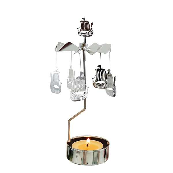 Pirate Ship Rotary Candle Holder Metal Tea Light Spinning Candle Holder Home Decoration For Festival Gifts