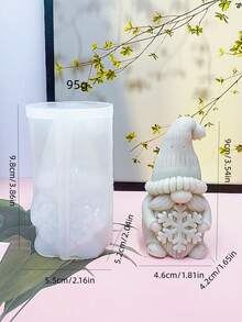 1 件雪人形硅胶蜡烛模具，DIY 雪花硅胶模具，适用于石膏家居装饰配件 - 白色 - 查看 2