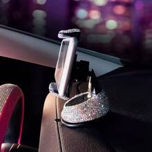 1pc Sparkling Rhinestone Suction Cup Car Phone Holder, Rotatable Phone Stand, Multifunctional Car Navigation Bracket, Unisex - Silver - View 8
