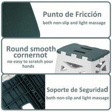 Banco Plegable, Taburete Portatil, Silla Plegable Portatil, para Niños y Adultos, Soporta hasta 150 kg, Antideslizantes, Ligero y Resistente,Ideal para Camping,Barbacoas, Cocina, Baño(Verde) - Verde - Ver 7