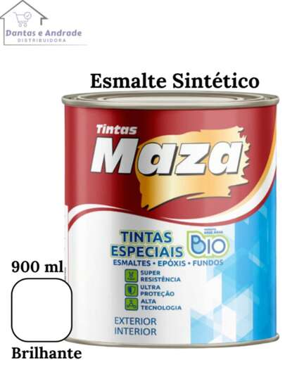Tinta Esmalte Base Água Branco Brilhante 900ml - Maza