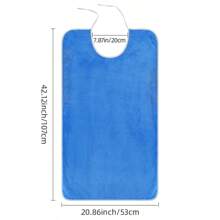 1 Soft And Comfortable Adult Dining Apron, Made Of Coral Fleece, Good Water Absorption, Unisex Bib, Double-Sided, Suitable For The Elderly And Adults To Use When Eating And Washing Their Faces