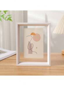 1 pieza Marco de fotos de doble cara, marco de fotos de madera retro de vidrio acrílico transparente de alta calidad, marco de fotos DIY, se puede colocar en la foto, adecuado para sala de estar, decoración de dormitorio, fiesta festiva, regalo de cumpleaños, decoración del hogar, decoración de interiores, almacenamiento creativo de plantas de escritorio, regalo del Día de San Valentín