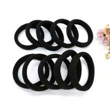 Set de 20/50/100/200 piezas de gomas de pelo elásticas negras, bandas de goma sin costuras simples para coleta, lazos de pelo elásticos de color sólido para mujeres, cómodos, esenciales para el hogar y los viajes de vuelta al colegio