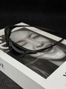 Unisex Y2K Cyberpunk Style Glasses, Fashionable Night Vision Yellow Frame Glasses