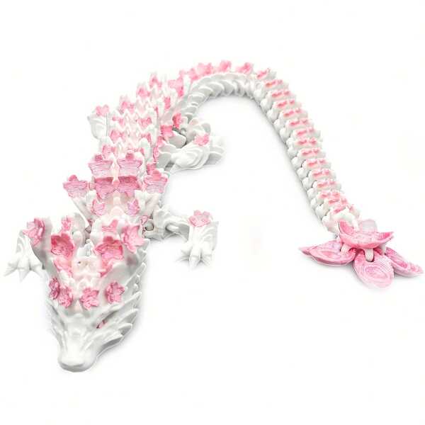 1pc 3D Printed Cherry Crystal Dragon, A Dragon Model With Movable Joints-Decorative Fantasy Dragon, Suitable For Display, Collection And Unique Gifts.