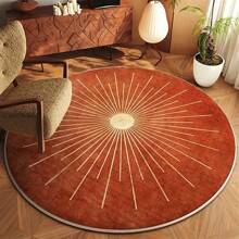 1pc Round Rug Bohemian Vintage Soft Round Area Rug With Striped Pattern, Comfortable For Bedroom, Living Room, Study, Entryway, Room Decor As Floor Mat, Modern Polyester Non-Slip Absorbent Floor Mat, Washable & Non-Slip, Carpet For Living Room - Indoor All-Season Home Decor, Bedroom Rug, Living Room Large Rugs, Terracotta-Colored Bedside Rug, House Decor | Bedroom Decor
