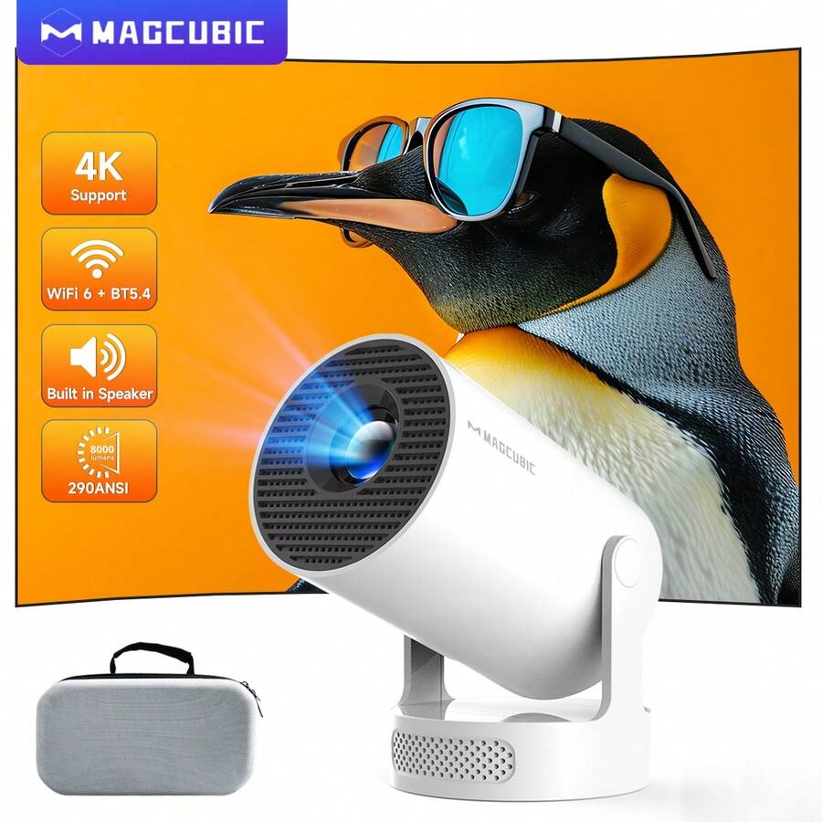 Magcubic HY300Pro+ Projector Built In Android 14 System 180°Flexible Rotating Projector With Manual Focus And Auto Keystone Correction Portable Projector - 英規插(220-240V) - 查看 1