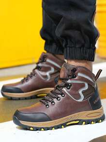 New Safety Boots For Men, High-Top, Steel Toe, Lightweight, Anti-Smash, Anti-Piercing, Protective, Hiking, Waterproof, Anti-Slip, Wear-Resistant, Industrial Work Shoes