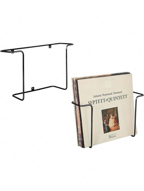 Estantería moderna de alambre metálico para montaje en pared para almacenamiento de discos de vinilo, estantería colgante para discos LP, estantería flotante para exhibir carátulas de álbumes