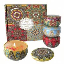 4 pièces Set de bougies parfumées - Jasmin, Santal, Rose etc. - Parfait pour la relaxation, le yoga et le bain - Cadeau de vacances idéal