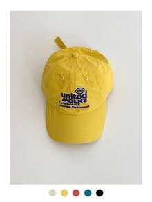 Joivida 1 szt. Miękka czapka baseballowa z haftowanym napisem Crown w kolorze żółtym, nowy model na wiosnę/lato dla kobiet, szybkoschnący, oddychający kapelusz przeciwsłoneczny, czapka z daszkiem w blokach kolorów, lekka czapka chroniąca przed słońcem