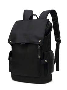 Fashion Casual Campus Style Student Backpack, Large Capacity Multi-Pocket Multifunctional Backpack - Black - View 2