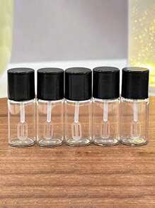 1/3/5 Stücke nachfüllbare leere Behälter für Foundation, 3ml Mini-Glasflaschen mit flachem Applikationspinsel, praktische Reise-Make-up-Behälter, wiederverwendbarer Lippenpflegetöpfchen, Lippenstiftbox