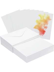 20pcs White Blank Cards & Envelopes, Simple White Western Style Stationery Paper, Suitable For Writing Letters, Vintage Style Note Cards For Cards, Letters, Invitations, Etc. - Multicolor - View 7