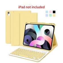 STWMOOCE Detachable IPad Wireless Keyboard Leather Case With Tablet Magnetic  Pencil Holder And Stand, Compatible With 10.2-Inch IPad 7/8/9th,IPad 10th,10.9-Inch IPad Air4/5th,11 IPad Air(M2/M3),11-Inch IPad Pro1/2/3/4th Gen Bluetooth Keyboard Cover - 黃色 - 查看 1