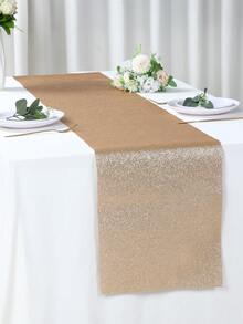 1pc Solid Color Non-Woven Table Runner,180*35cm Silvery/Black/Hot Pink/Champagne Gold & Rose Gold Decorative Table Flag,Birthday Wedding Party Table Cloth,Birthday Party Decorations,Table Cover For Parties Wedding Bridal Shower Babyshower Decor,Table Centerpiece Decor