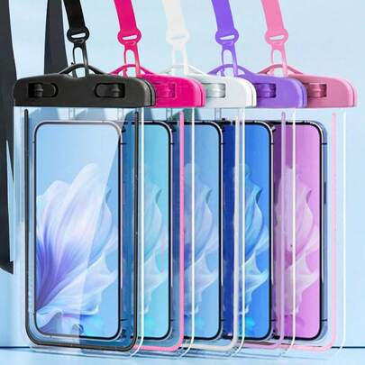 Funda impermeable universal para teléfono - Estuche impermeable fluorescente compatible con iPhone 15 14 13 12 11 Pro Max XS Plus y teléfonos celulares de hasta 7.0", bolsa seca impermeable para teléfono celular, esencial para vacaciones en la playa