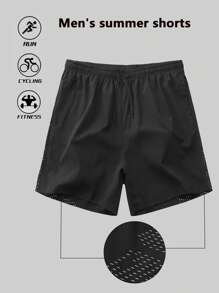 Shorts Esportivos de Verão Masculinos com Bolsos com Zíper e Cintura com Cordão, Adequado para Tênis e Academia, Shorts Esportivos