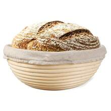 Sourdough Bread Baking Supplies, Banneton Bread Proofing Basket Round & Oval Proofing Bowls For Sourdough Bread With Liner Making Baking Fermentation Tools - Multicolor - View 12