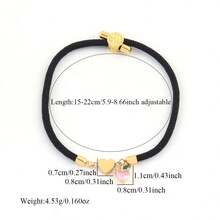 1pc Fashion Classic Heart Peach Pendant Colorful Adjustable Rope Bracelets For Women - Heart - View 2