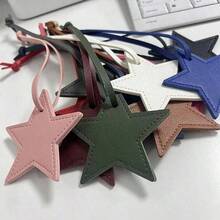 1pc Unisex PU Leather Five-Pointed Star Charm, Bag Pendant Leather Ornament, Gift Key Chain - Multicolor - View 8